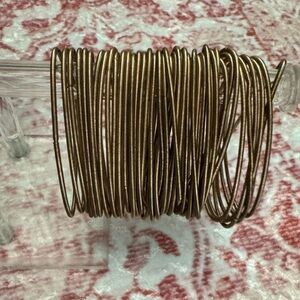Elegant Copper-Tone Multi Bangle Bracelet Set